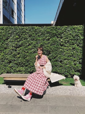 「MANU ATELIER（マニュ アトリエ）のアイテム」を使った、kiki謝琦琦さん（レディース・164cm）の秋コーディネート