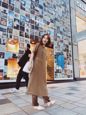 「BEAUTY&YOUTH UNITED ARROWS（ビューティーアンドユースユナイテッドアローズ）のアイテム（チュニック）」を使った、kiki謝琦琦さん（レディース・164cm）の夏コーディネート