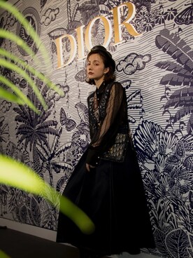 「Dior（ディオール）のアイテム（帽子）」を使った、kiki謝琦琦さん（レディース・164cm）の秋コーディネート