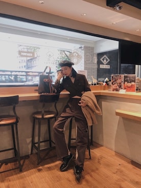 「Dior（ディオール）のアイテム（帽子）」を使った、kiki謝琦琦さん（レディース・164cm）の春コーディネート