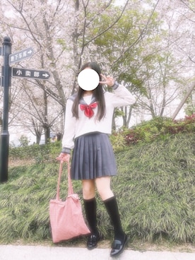 「燕子家のアイテム（シャツ/ブラウス、グレー系）」を使った、Mizuki_Chloeさん（レディース・161cm）の夏コーディネート