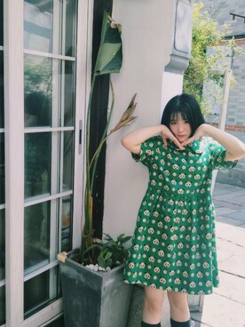 「盐系风格」｜「アイテム（ワンピース/ドレス）」を使った、想要泡泡浴OuOさん（レディース・158cm）の夏コーディネート