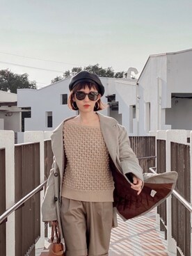 「西裝外套」｜「アイテム（ハンチング/ベレー帽）」を使った、𝕃𝕀𝕃𝕐 さん（レディース・160cm）の冬コーディネート