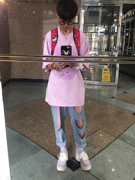 「WC（ダブル シー）のアイテム（その他シューズ）」を使った、Saru Tseさん（メンズ・167cm）の春コーディネート