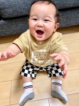 「9ヶ月」｜「アイテム（パンツ）」を使った、Gakuさん（キッズ・70cm）の春コーディネート