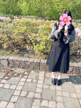 「LOWRYS FARM（ローリーズファーム）のアイテム（トップス、ブラック系）」を使った、ゆさん（レディース・168cm）の夏コーディネート