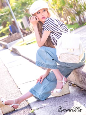「マリン」｜「アイテム（その他シューズ）」を使った、EmiriaWizさん（レディース・164cm）の春コーディネート