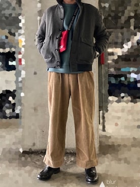 「green label relaxing（グリーンレーベルリラクシング）のアイテム（ブルゾン）」を使った、ゆうき。さん（メンズ・176cm）の冬コーディネート