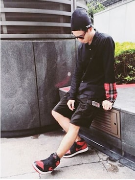 「HEAD PORTER PLUS（ヘッドポータープラス）のアイテム」を使った、陳韋恩さん（メンズ・178cm）の秋コーディネート