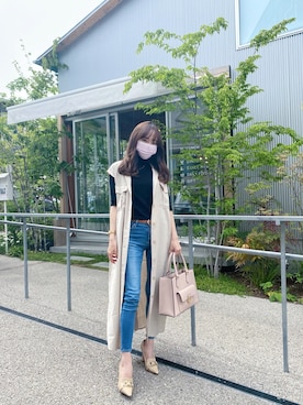 「トレンチ」｜「アイテム（シャツワンピース）」を使った、kasumiさん（レディース・157cm）の春コーディネート