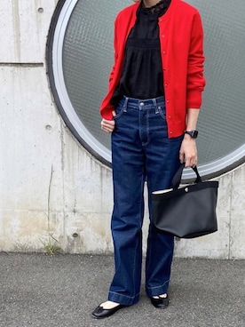 「秋のマイ旬スタイル」｜「アイテム（バレエシューズ）」を使った、Mai𖥧さん（レディース・161cm）の秋コーディネート