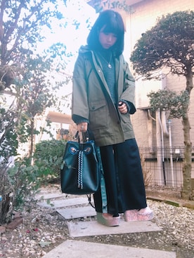 「グリッター」｜「アイテム（その他アウター）」を使った、サトウナナミさん（レディース・153cm）の冬コーディネート