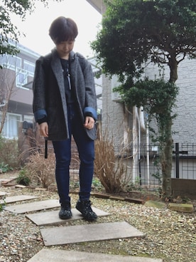 「GAP（ギャップ）のアイテム（テーラードジャケット）」を使った、サトウナナミさん（レディース・154cm）の冬コーディネート