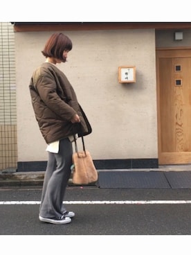 「Factor=（ファクターイコール）のアイテム（ジャケット/アウター）」を使った、mooanさん（レディース・158cm）の冬コーディネート
