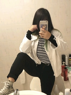 「STYLENANDA（スタイルナンダ）のアイテム（デニムジャケット）」を使った、Mealsさん（レディース・160cm）の春コーディネート
