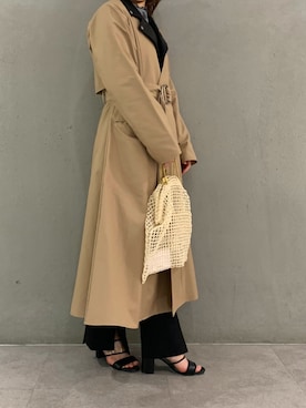 「アイテム（ライダースジャケット）」を使った、miinsjさん（レディース・158cm）の春コーディネート