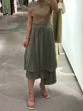 「CLANE（クラネ）のアイテム（スカート）」を使った、miinsjさん（レディース・158cm）の夏コーディネート