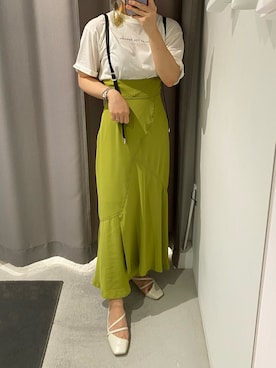 「Ameri（アメリ）のアイテム（トップス）」を使った、miinsjさん（レディース・158cm）の夏コーディネート