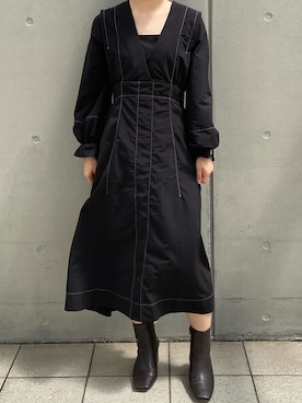 「STUDIOUS（ステュディオス）のアイテム（ワンピース/ドレス）」を使った、miinsjさん（レディース・158cm）の秋コーディネート