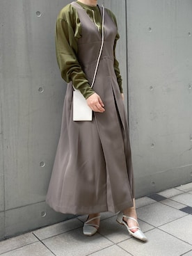 「STUDIOUS（ステュディオス）のアイテム（ワンピース/ドレス）」を使った、miinsjさん（レディース・158cm）の秋コーディネート