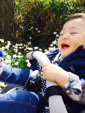 「babygap」｜「アイテム（ダウンベスト）」を使った、こぼぼママさん（レディース・155cm）の春コーディネート