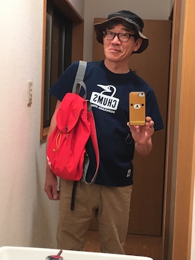 「アイテム（ハット、ブラウン系）」を使った、Toshiki Harutaさん（メンズ・173cm）の夏コーディネート