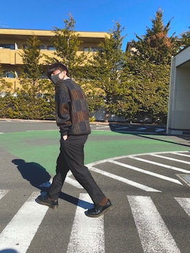 「Dr. Martens（ドクターマーチン）のアイテム（モカシン/デッキシューズ）」を使った、明智光秀さん（メンズ・168cm）の冬コーディネート