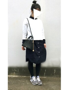 「スナイデル」｜「アイテム（シャツワンピース）」を使った、hareさん（レディース・160cm）の冬コーディネート