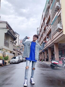 「5cm（ファイブシーエム）のアイテム」を使った、Ethan さん（メンズ・174cm）の春コーディネート