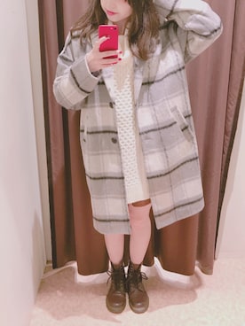 「NICE CLAUP（ナイスクラップ）のアイテム（チェスターコート）」を使った、marieさん（レディース・158cm）の秋コーディネート