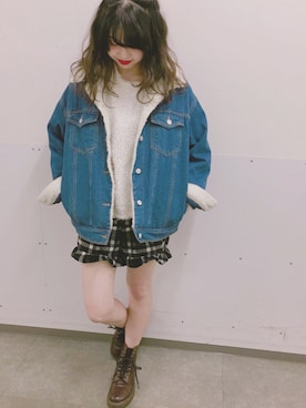 「ショーパン」｜「アイテム（デニムジャケット）」を使った、marieさん（レディース・158cm）の秋コーディネート