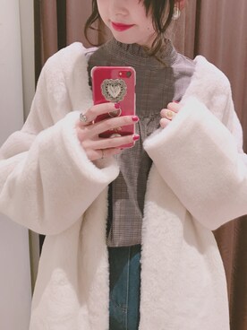 「NICE CLAUP（ナイスクラップ）のアイテム（その他アウター）」を使った、marieさん（レディース・158cm）の秋コーディネート