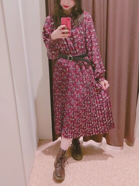 「NICE CLAUP（ナイスクラップ）のアイテム（ハンチング/ベレー帽）」を使った、marieさん（レディース・158cm）の秋コーディネート