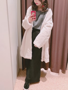 「NICE CLAUP（ナイスクラップ）のアイテム（その他アウター）」を使った、marieさん（レディース・158cm）の秋コーディネート