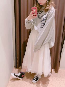 「ゆるゆる」｜「アイテム（スウェット）」を使った、marieさん（レディース・158cm）の冬コーディネート