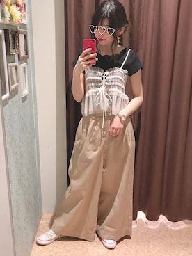 「スカラップ」｜「アイテム（アナログ腕時計）」を使った、marieさん（レディース・158cm）の春コーディネート