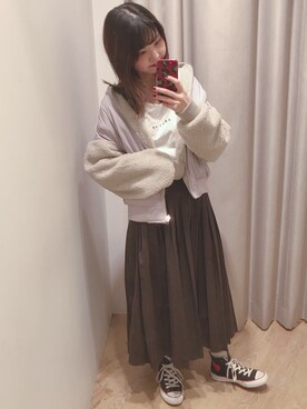 「NICE CLAUP（ナイスクラップ）のアイテム（ブルゾン）」を使った、marieさん（レディース・158cm）の秋コーディネート