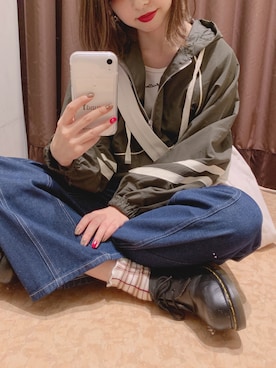 「NICE CLAUP（ナイスクラップ）のアイテム（マウンテンパーカー）」を使った、marieさん（レディース・158cm）の秋コーディネート