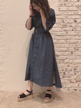 「NICE CLAUP（ナイスクラップ）のアイテム（ワンピース/ドレス）」を使った、marieさん（レディース・158cm）の春コーディネート