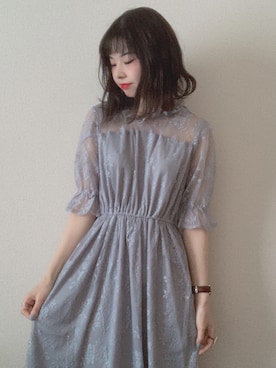 「NICE CLAUP（ナイスクラップ）のアイテム（ワンピース/ドレス）」を使った、marieさん（レディース・158cm）の春コーディネート