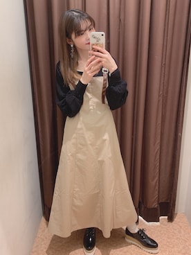 「NICE CLAUP（ナイスクラップ）のアイテム（ワンピース/ドレス）」を使った、marieさん（レディース・158cm）の春コーディネート
