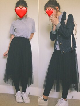 「skirt」｜「アイテム（デニムジャケット）」を使った、kt さん（レディース・153cm）の春コーディネート