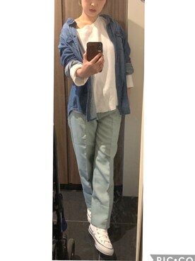 「ZARA（ザラ）のアイテム（パンツ、グリーン系）」を使った、ももさん（レディース・150cm）の春コーディネート