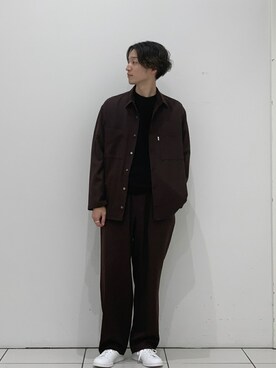 「カシミヤ」｜「アイテム（シューズ）」を使った、fujimoさん（メンズ・175cm）の冬コーディネート