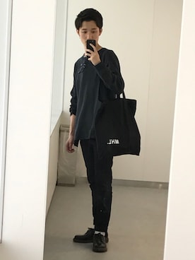 「Dr. Martens（ドクターマーチン）のDr.Martens (ドクターマーチン)/1461 3EYE GIBSON SHOES（その他シューズ）」を使った、しろさん（メンズ・169cm）の春コーディネート