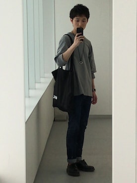 「Dr. Martens（ドクターマーチン）のDr.Martens (ドクターマーチン)/1461 3EYE GIBSON SHOES（その他シューズ）」を使った、しろさん（メンズ・169cm）の春コーディネート