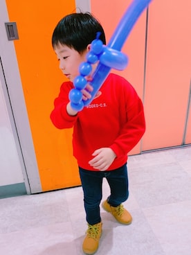 「Rodeo Crowns KIDS（ロデオクラウンズ　キッズ）のアイテム」を使った、しゅーと︎︎☺︎さん（キッズ・110cm）の冬コーディネート