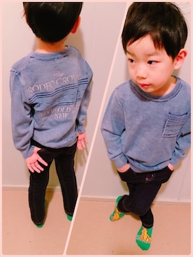 「Rodeo Crowns KIDS（ロデオクラウンズ　キッズ）のアイテム」を使った、しゅーと︎︎☺︎さん（キッズ・110cm）の冬コーディネート