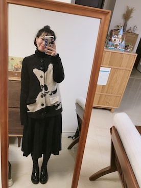 「Yohji Yamamoto（ヨウジヤマモト）のアイテム（ニット/セーター）」を使った、-徐小栗-さん（レディース・160cm）の冬コーディネート