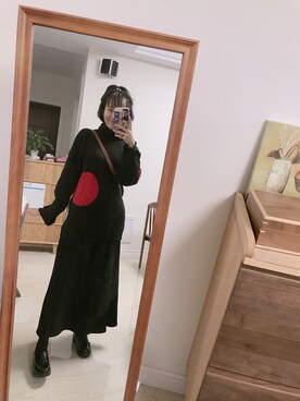 「Yohji Yamamoto（ヨウジヤマモト）のアイテム（ニット/セーター）」を使った、-徐小栗-さん（レディース・160cm）の冬コーディネート